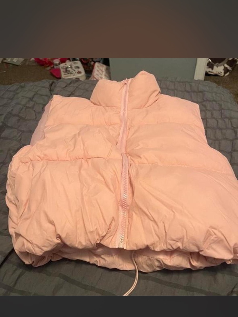 Girls' Lightweight Sleeveless Puffer Vest in Soft Pink